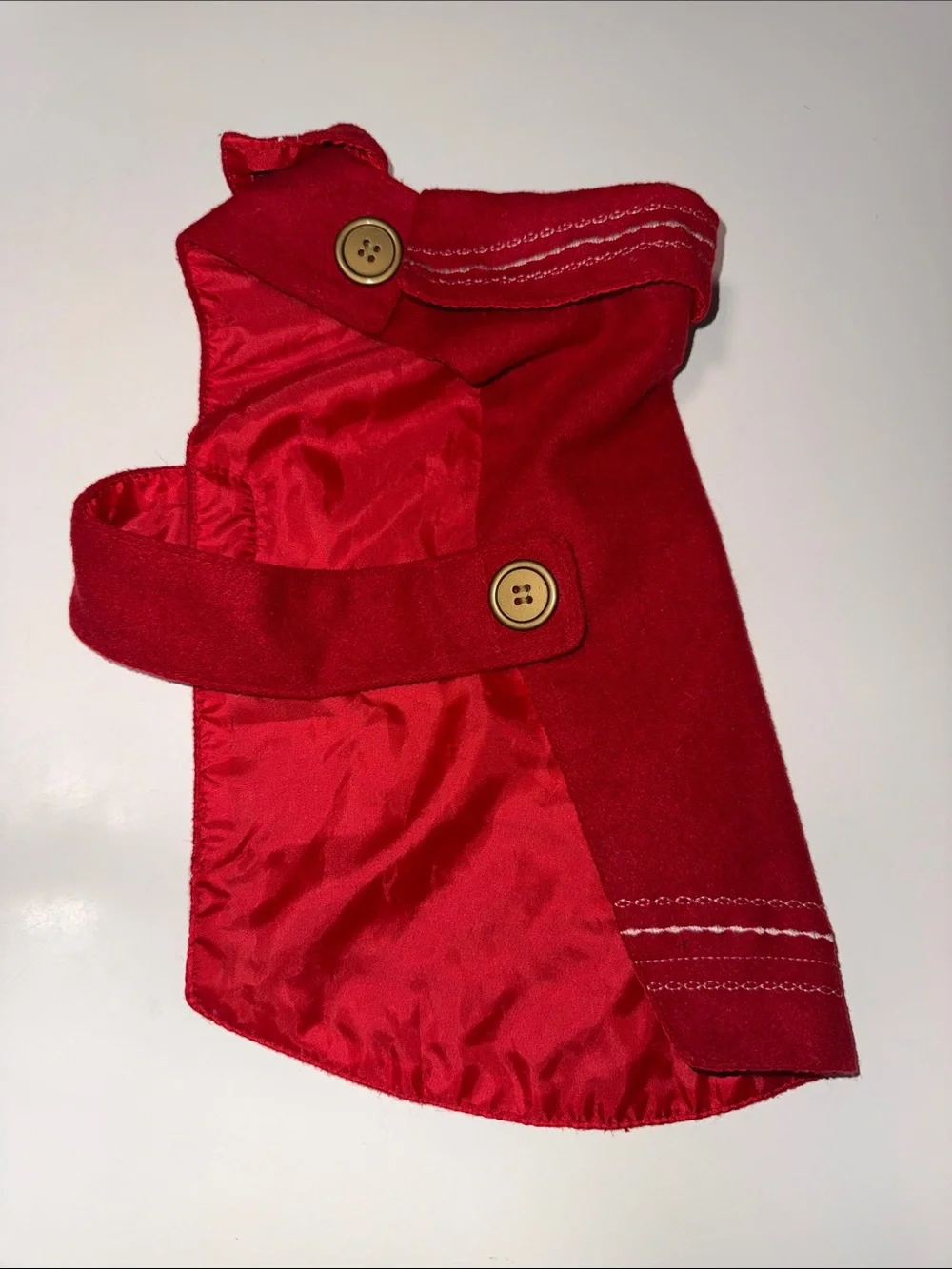 Festive Red Dog Sweater with Gold Snowflake Embroidery